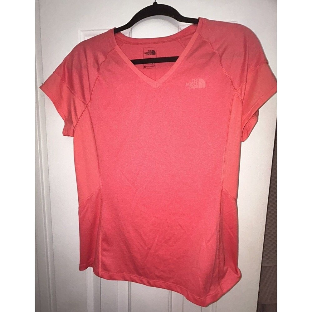 The North Face Womens Reactor V-Neck Short Sleeve Shirt Performance/Training L